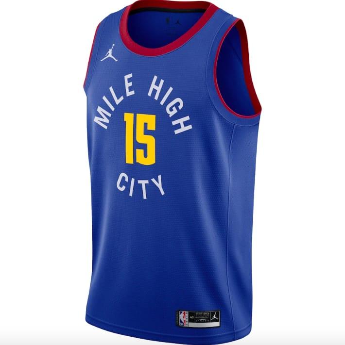 Баскетбольная джерси 2020-21 Denver Nuggets #15 Nikola Jokic Jordan Statement Blue Jersey