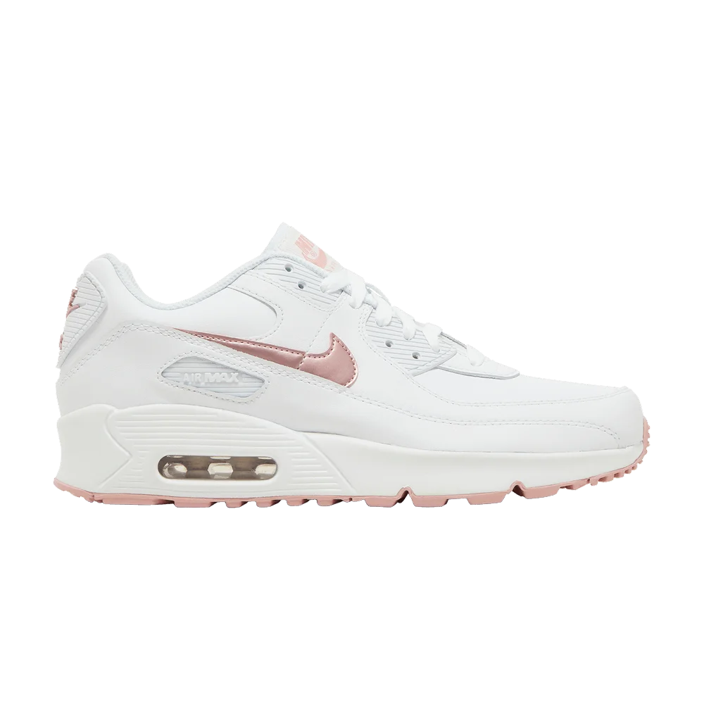 Krossovki-Nike-Air-Max-90-Leather-GS-White-Pink-Glaze