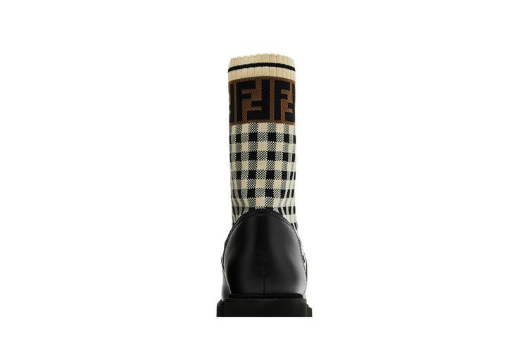 Fendi Wmns FF Rockoko Biker Boot 'Black Checkerboard'