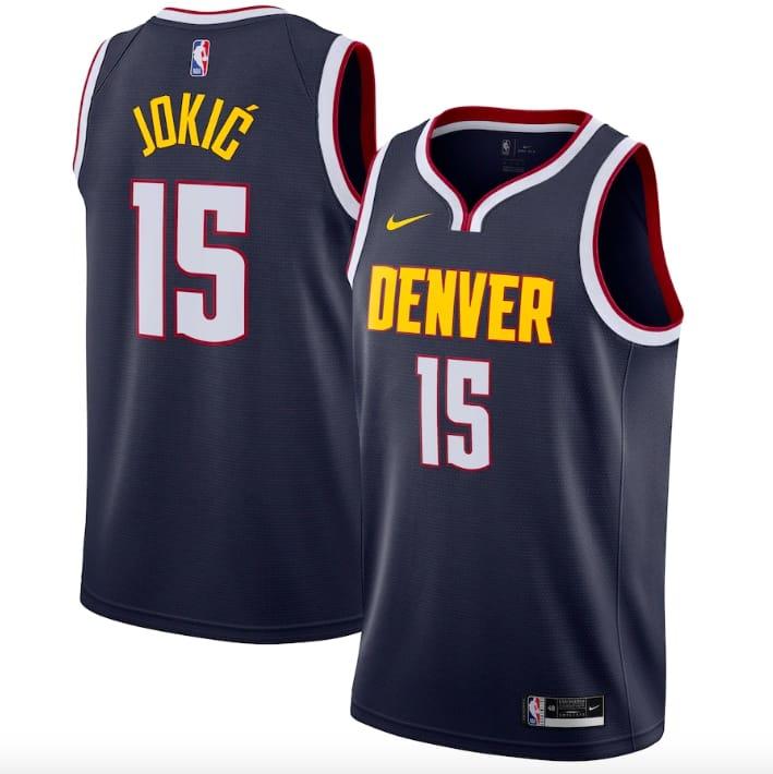 Баскетбольная джерси 2020-21 Denver Nuggets #15 Nikola Jokic Nike Icon Blue Jersey