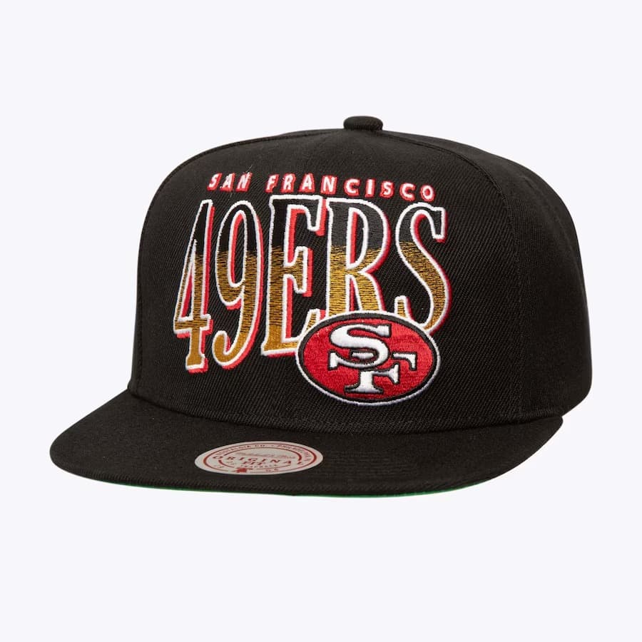 Бейсболка Mitchell & Ness Black San Francisco 49ers Line Work OG Snapback Hat