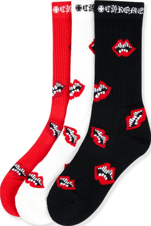 Спортивные носки Chrome Hearts 3-Pack Chomper Socks Multicolor