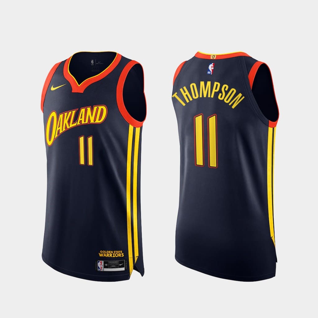 Баскетбольная джерси 2020-21 Warriors #11 Klay Thompson  City Authentic Navy Jersey