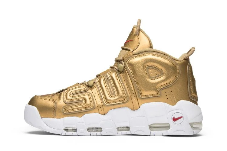 Кроссовки Supreme x Nike Air More Uptempo 'Metallic Gold'