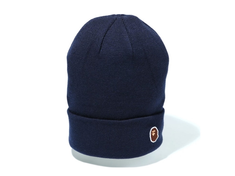Шапка BAPE Ape Head One Point Knit Hat Navy