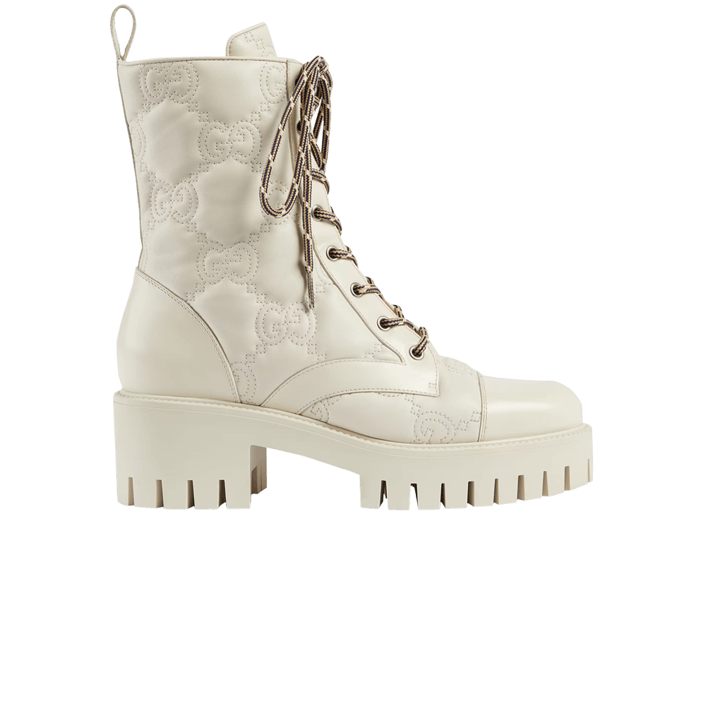 Кроссовки Gucci Wmns GG Matelassé Lace Up Boot 'Off White'