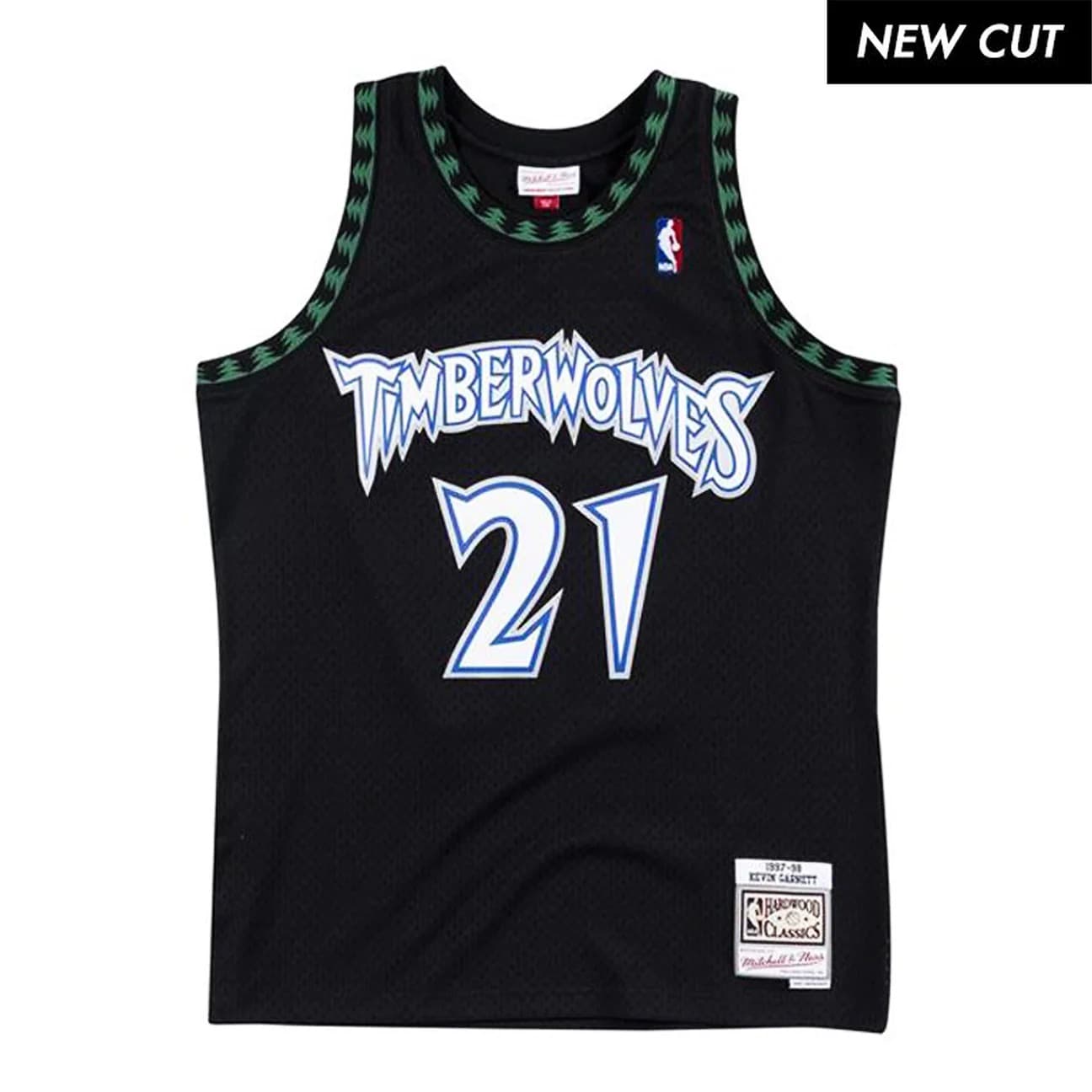 Баскетбольная джерси 1997-98 Minnesota Timberwolves Kevin Garnett  #21 Swingman Hardwood Classics Black Jersey