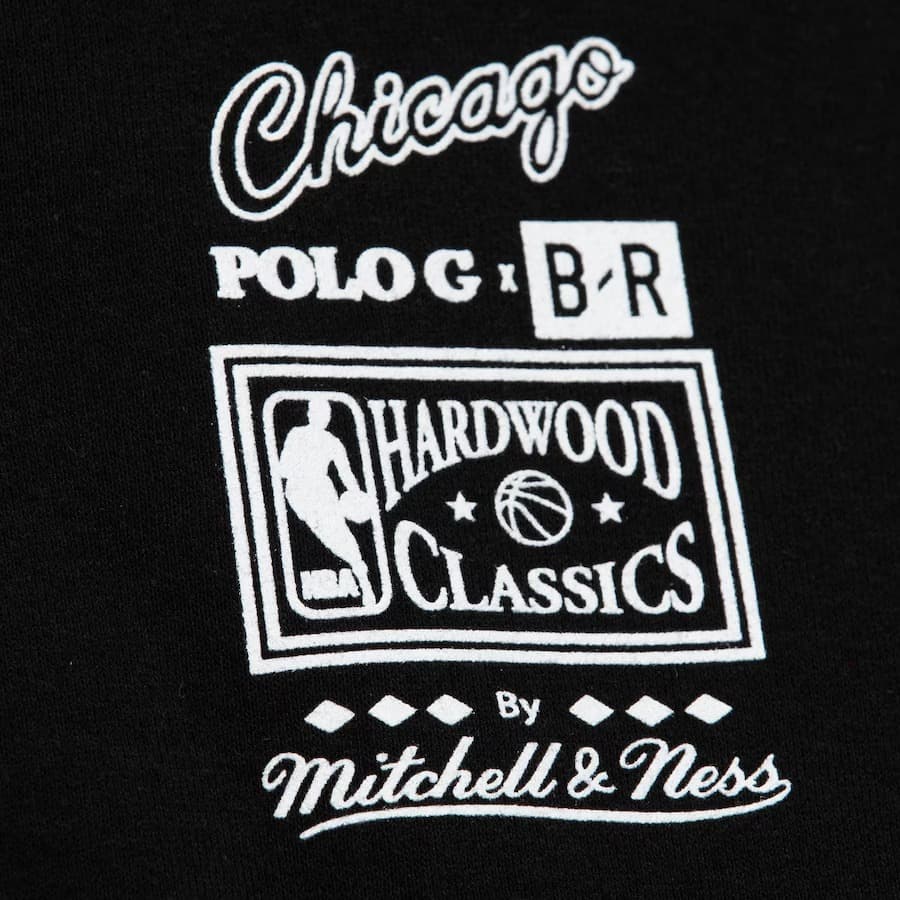 Худи Mitchell & Ness Black Chicago Bulls Hardwood Classics Polo G x B/R Remix Pullover Hoodie