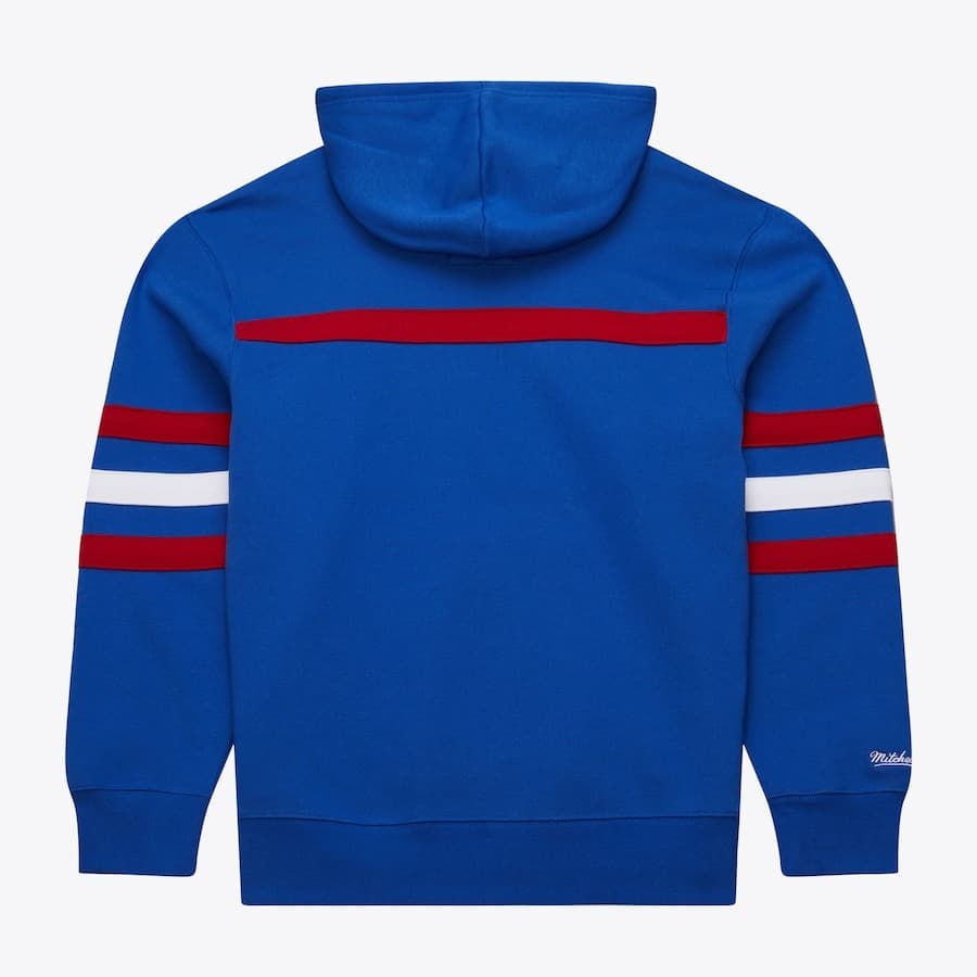 Худи Mitchell & Ness Royal Philadelphia 76ers Vintage Logo Head Coach Fleece Pullover Hoodie