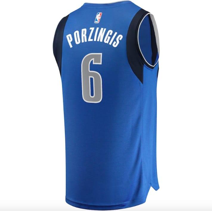 Баскетбольная джерси Dallas Mavericks #6 Kristaps Porzingis Fast Break Icon Blue Jersey