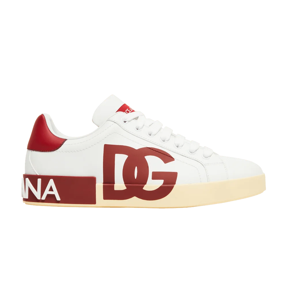 Krossovki-Dolce-Gabbana-Portofino-Low-DG-Logo-Print-White-Red