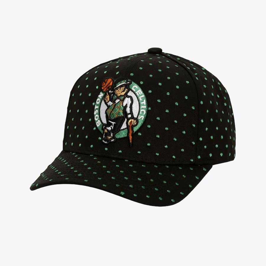 Mitchell-Ness-Black-Boston-Celtics-Polka-Polka-Pro-Adjustable-Hat