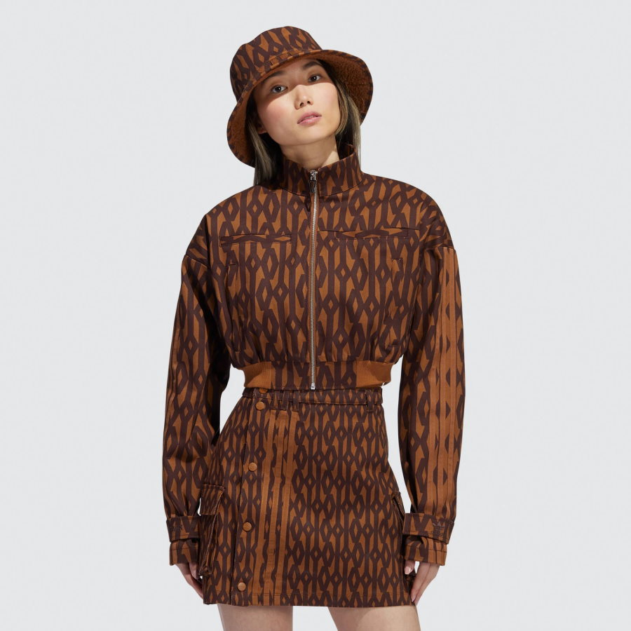 Куртка adidas Ivy Park Crop Monogram Track Jacket Wild Brown/Night Red
