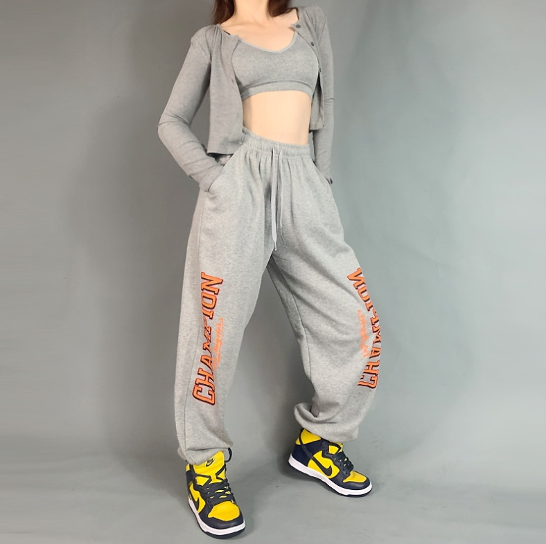 Спортивные брюки 2021 Champion Hip-hop Style Sweatpants Grey
