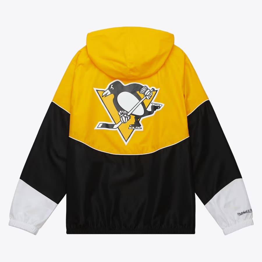 Ветровка с капюшоном Mitchell & Ness Black Pittsburgh Penguins Home Team Lightweight Full-Zip Windbreaker Jacket