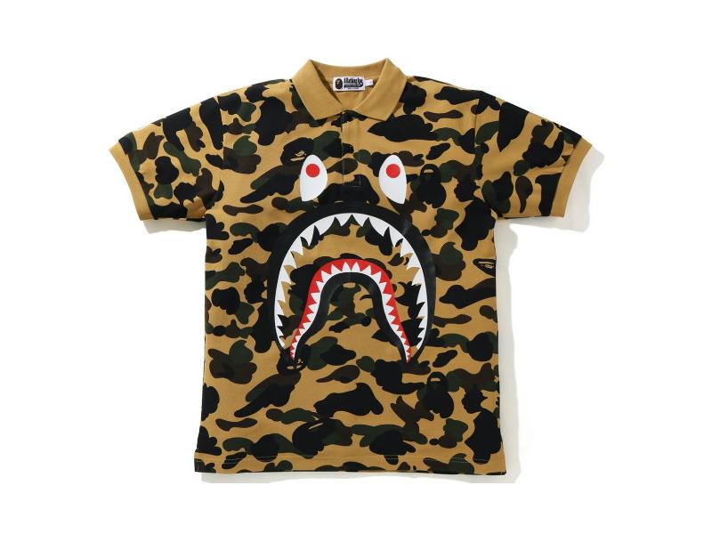 Поло BAPE 1st Camo Shark Polo Yellow
