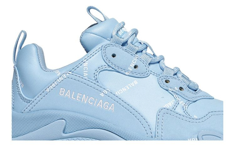 Кроссовки Balenciaga Wmns Triple S Sneaker 'Allover Logo - Light Blue'