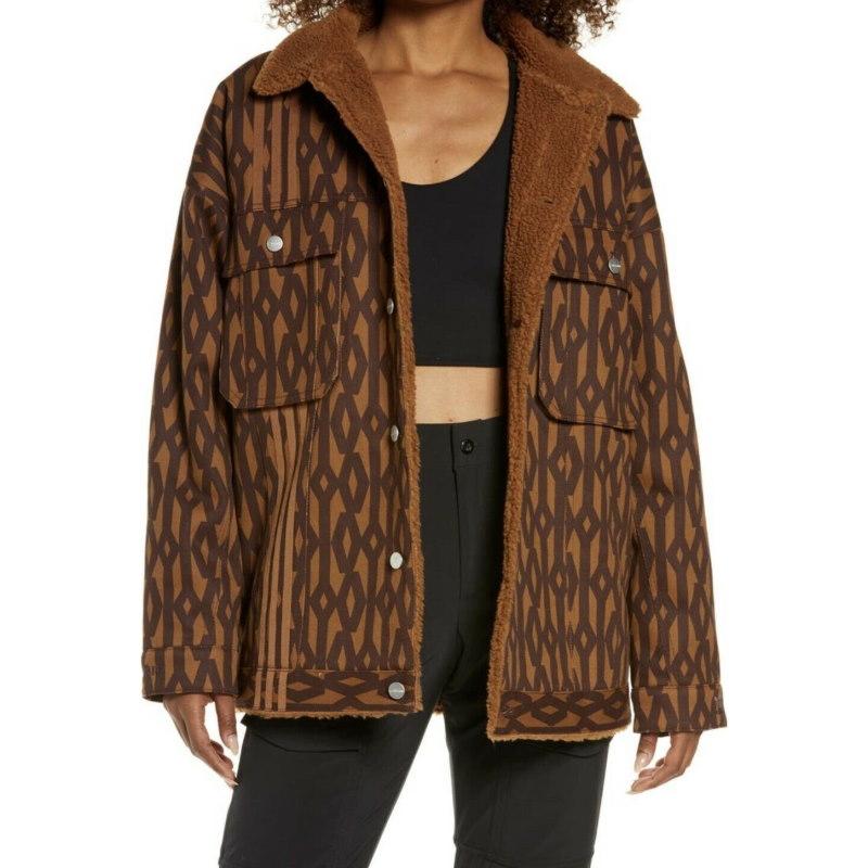 Куртка adidas Ivy Park Denim Monogram Jacket (All Gender) Wild Brown/Night Red