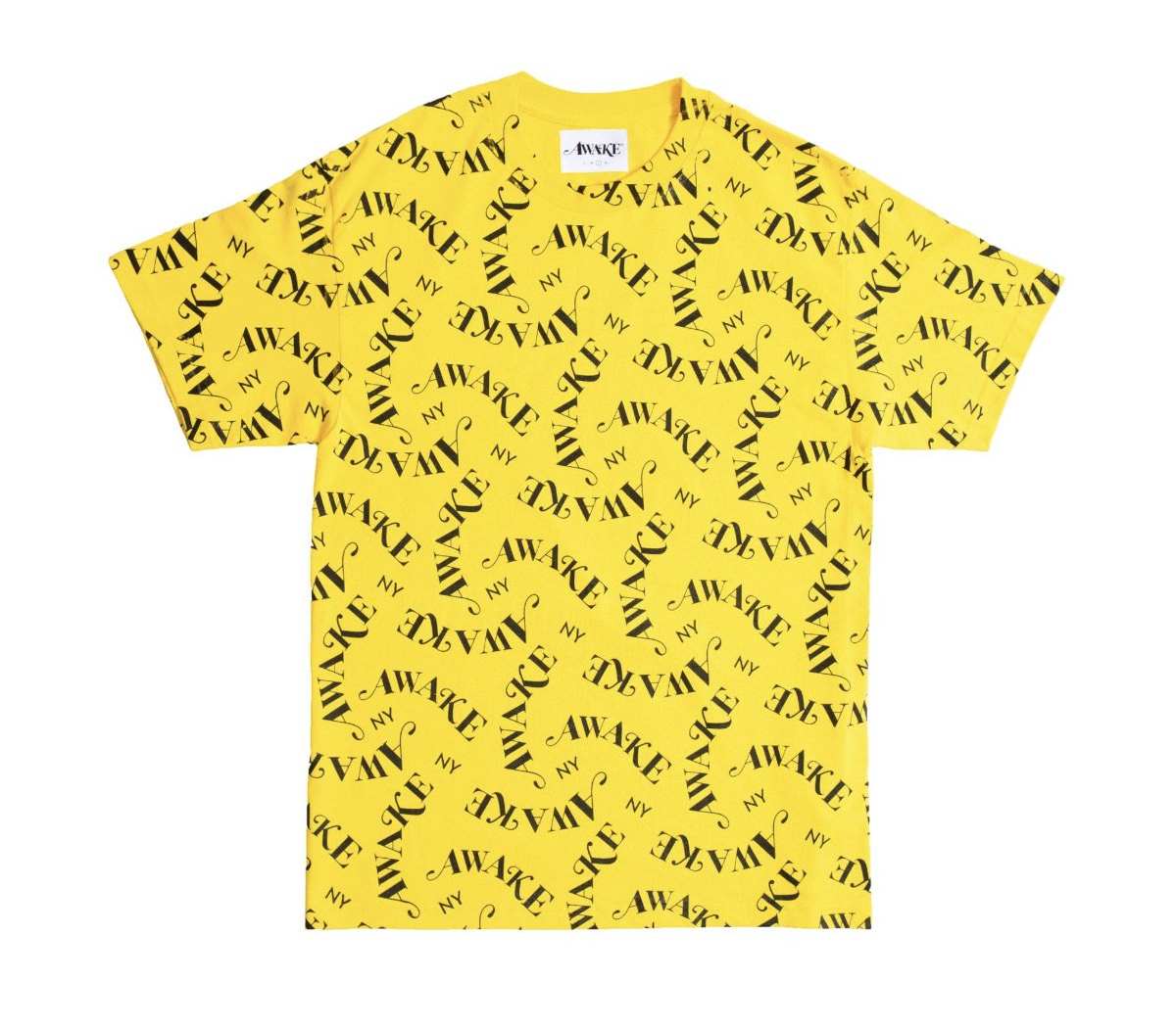 Футболка Awake All Over Logo Print Tee Yellow