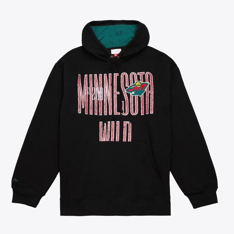 Худи Mitchell & Ness Black Minnesota Wild Team OG Fleece Pullover Hoodie