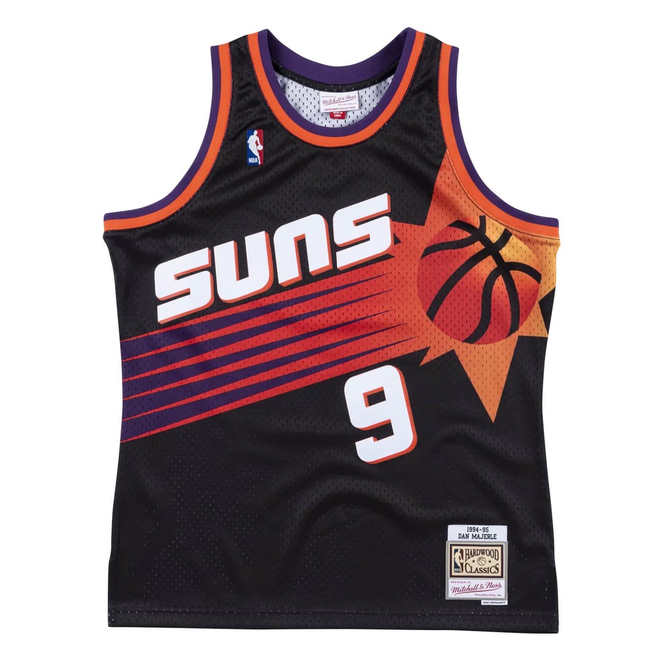 Баскетбольная джерси 1994-95 Phoenix Suns Dan Majerle #9 Swingman Hardwood Classics Black Jersey