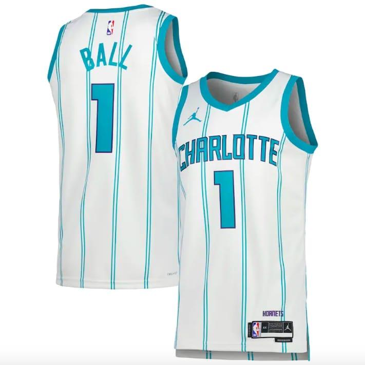 Баскетбольная джерси 2022-23 Charlotte Hornets #1 LaMelo Ball Association White Jersey