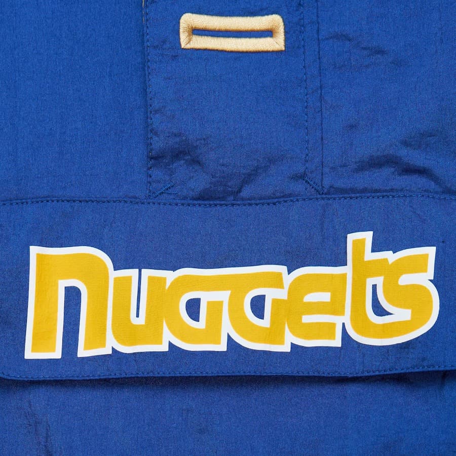 Анорак Mitchell & Ness Royal Denver Nuggets Team OG 2.0 Vintage Logo Anorak Quarter-Zip Hoodie Windbreaker Jacket