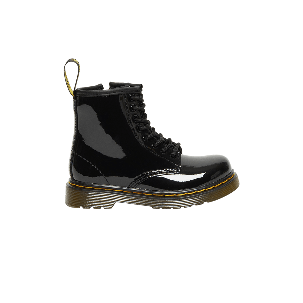 Кроссовки Dr. Martens 1460 Patent Leather Lace Up Boot Toddler 'Black'