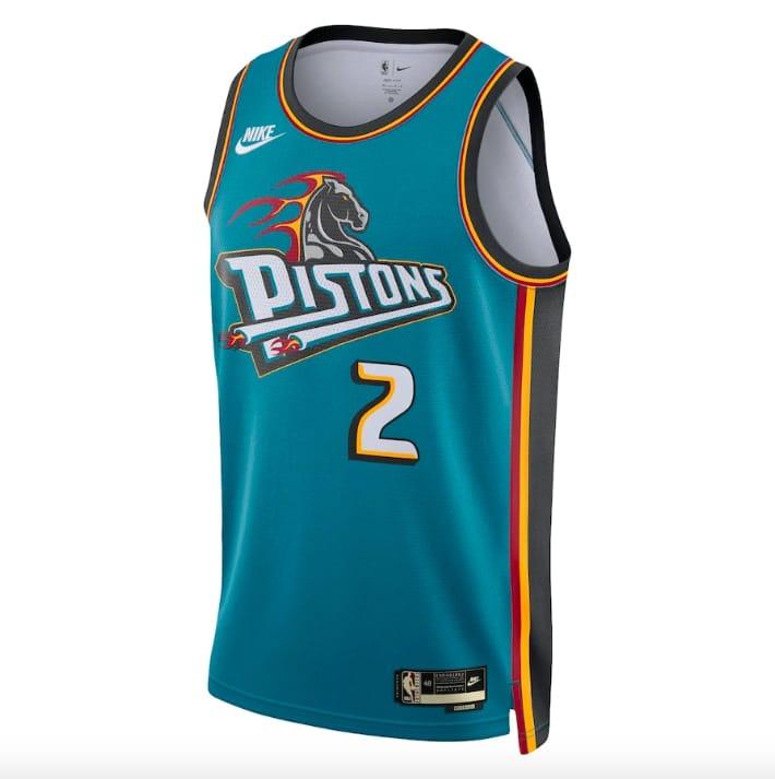 Баскетбольная джерси 2022-23 Detroit Pistons #2 Cade Cunningham Nike Classic Teal Jersey
