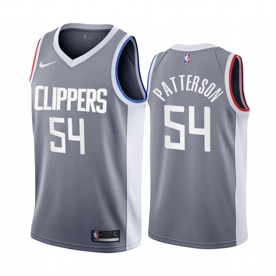 Баскетбольная джерси 2020-21 LA Clippers #54 Patrick Patterson Earned Edition Gray Swingman Jersey