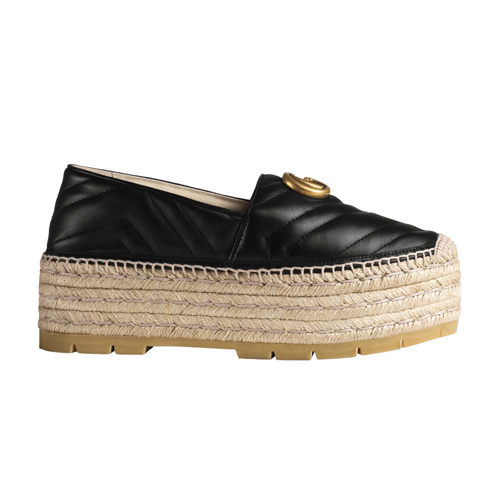 Кроссовки Gucci Wmns GG Espadrilles Double Platform 'Black'
