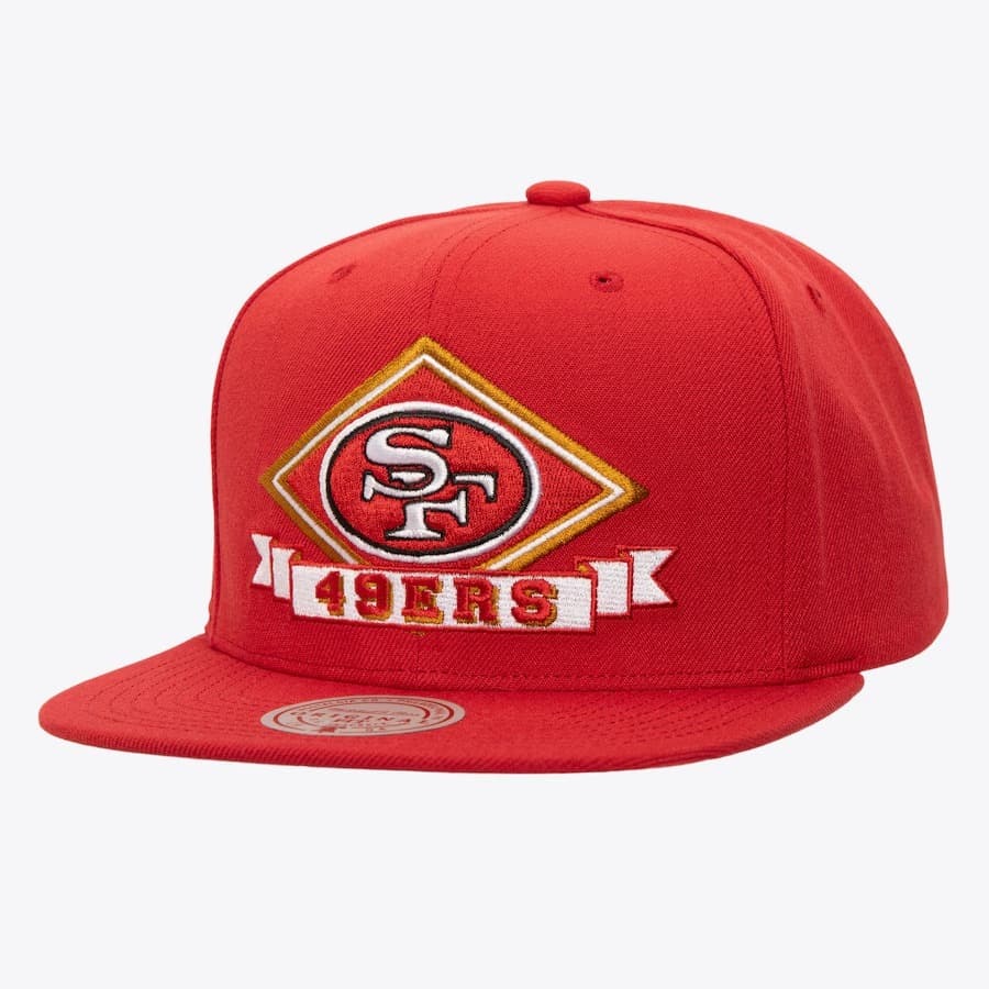 Бейсболка Mitchell & Ness Scarlet San Francisco 49ers Diamonds Up Snapback Hat
