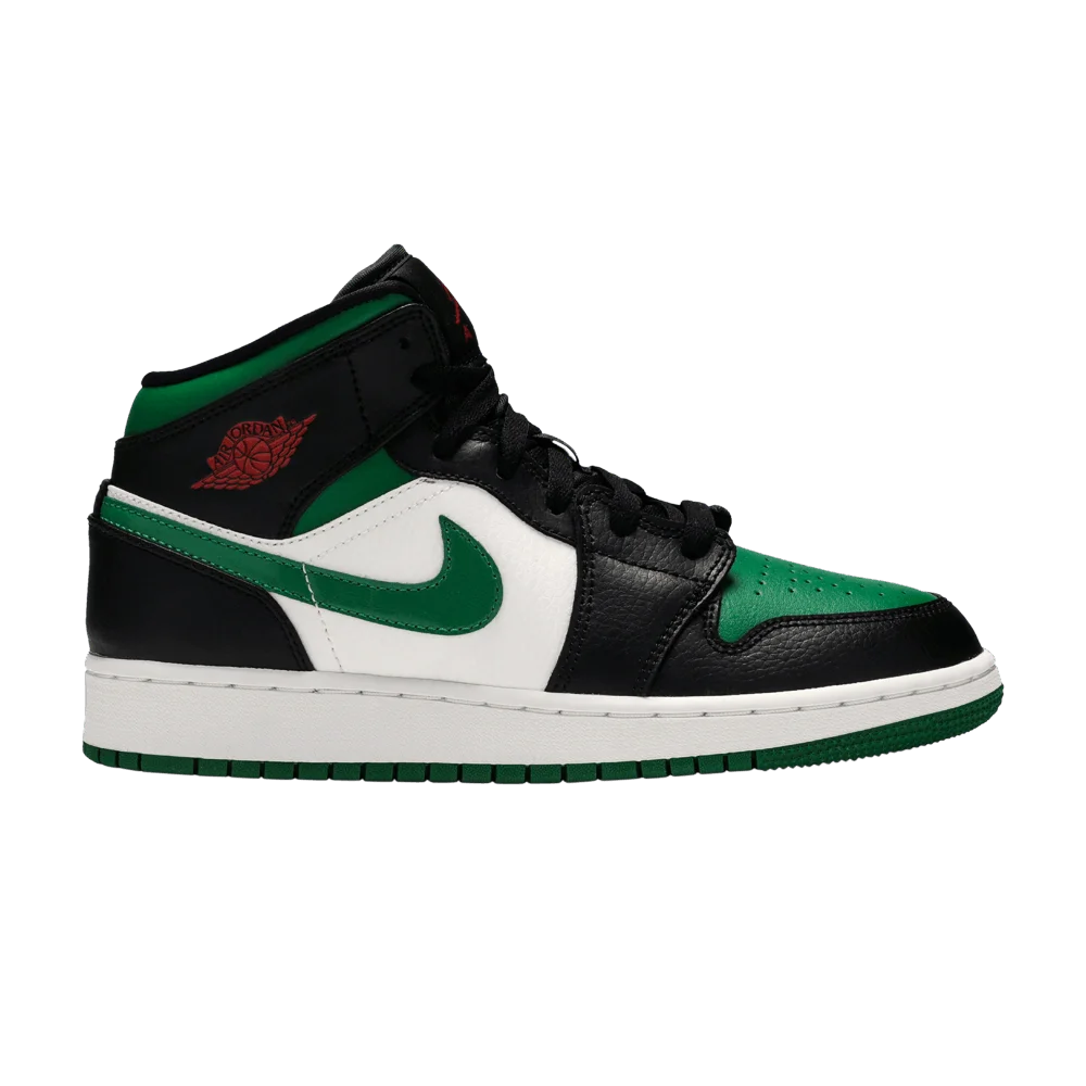 Krossovki-Air-Jordan-1-Mid-GS-Black-Pine-Green