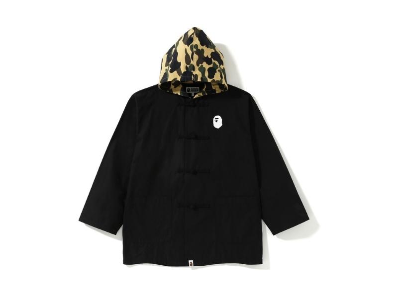 Куртка с капюшоном BAPE 1st Camo Military Hoodie Jacket Black/Yellow