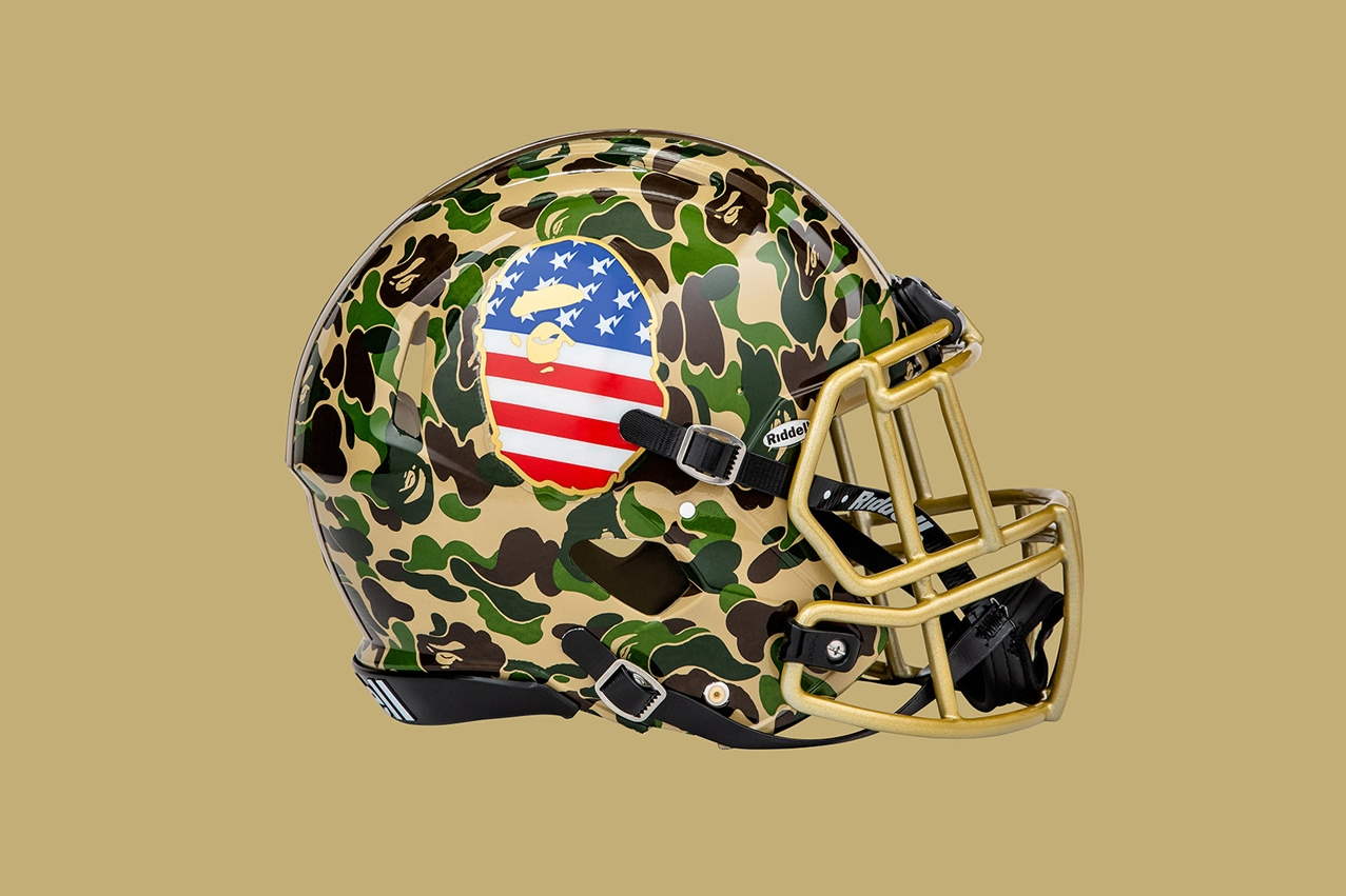 Шлем BAPE x adidas Riddell Helmet Green