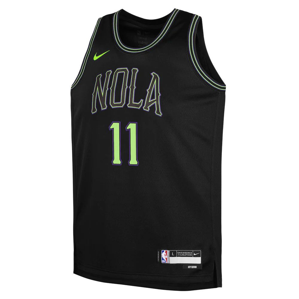 Баскетбольная джерси 2023-24 New Orleans Pelicans Dyson Daniels #11 Youth Swingman City Edition Black Jersey