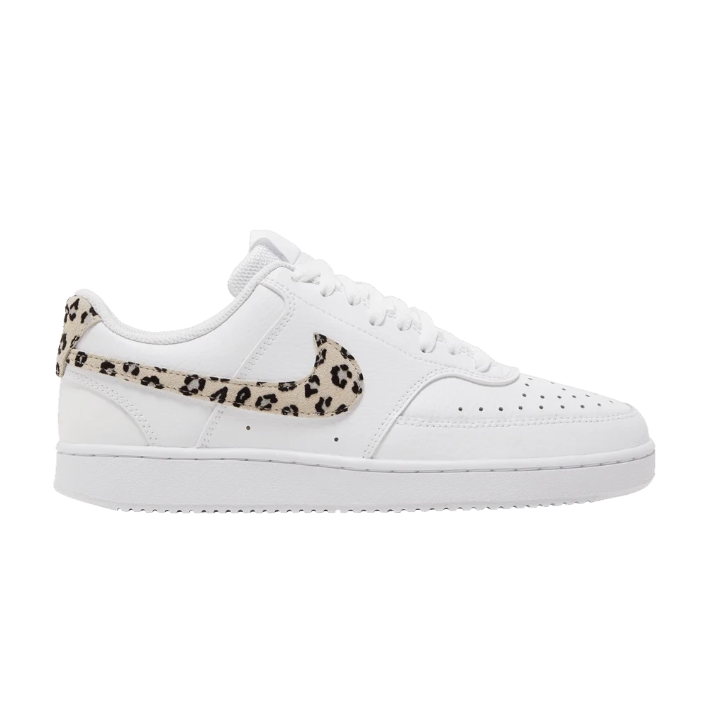 Кроссовки Nike Wmns Court Vision Low 'Leopard Swoosh - White'