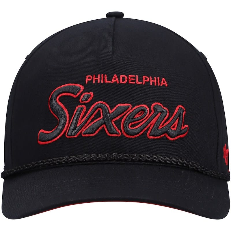 Кепка Men's '47 Black Philadelphia 76ers Crosstown Script Hitch Snapback Hat