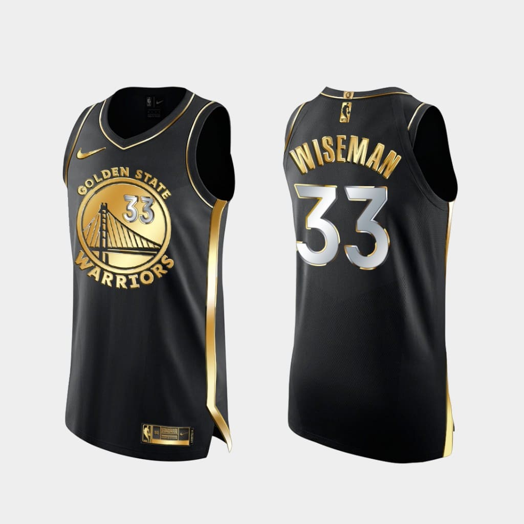Баскетбольная джерси 2020-21 Warriors #33 James Wiseman Golden Edition Authentic Black Jersey