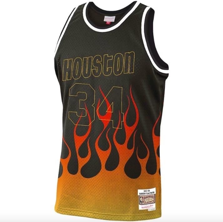 1993-94-Houston-Rockets-34-Hakeem-Olajuwon-Mitchell-Ness-Flames-Black-Jersey-3