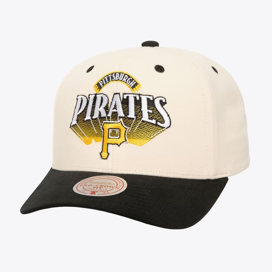 Бейсболка Mitchell & Ness Cream Pittsburgh Pirates Horizon Pro Crown Snapback Hat