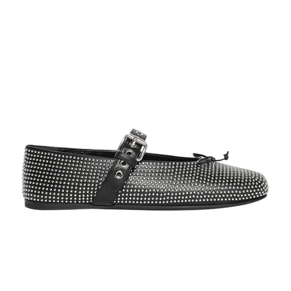 Кроссовки Miu Miu Wmns Calf Leather Ballerinas 'Tiny Studs - Black'
