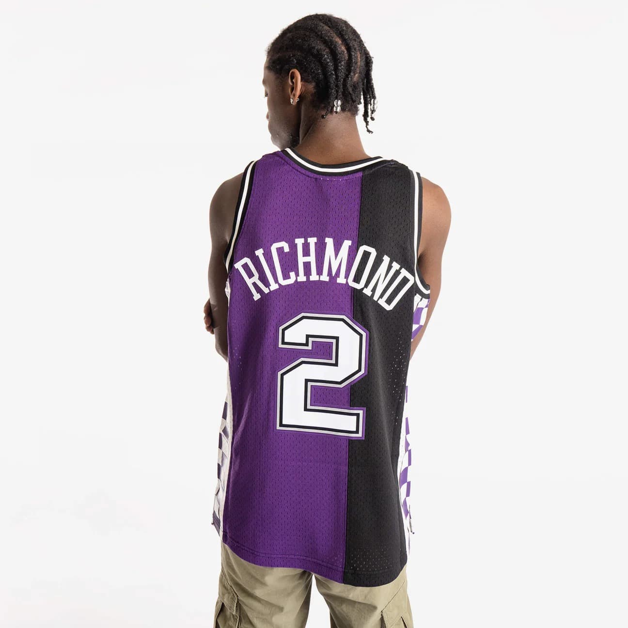 1994-95-Sacramento-Kings-Mitch-Richmond-2-Swingman-Hardwood-Classics-Black-Purple-Jersey-2