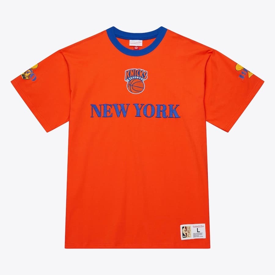 Mitchell-Ness-Orange-New-York-Knicks-Team-OG-3.0-Vintage-T-Shirt