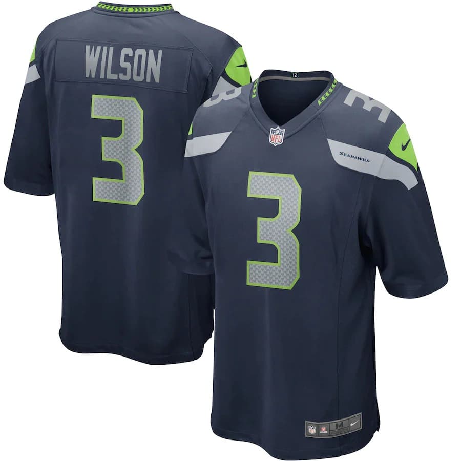 Футболка Nike Russell Wilson Seattle Seahawks Home NFL Game Jersey