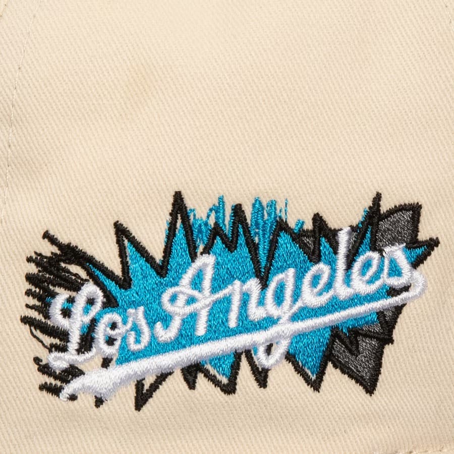 Бейсболка Mitchell & Ness Cream Los Angeles Dodgers Overspray Pro Crown Snapback Hat