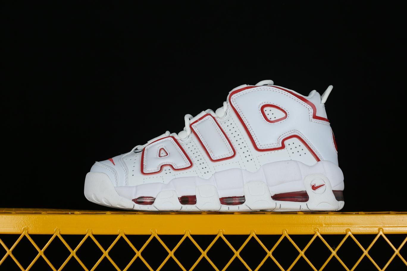 Кроссовки Nike Air More Uptempo White Varsity Red Outline (2018/2021)