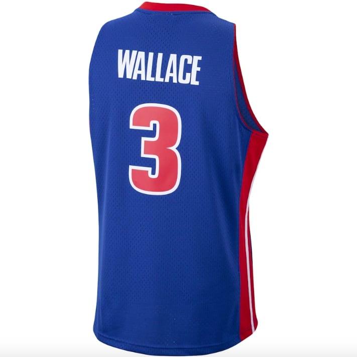 Баскетбольная джерси 2003-04 Detroit Pistons #3 Ben Wallace Mitchell & Ness Swingman Blue Jersey