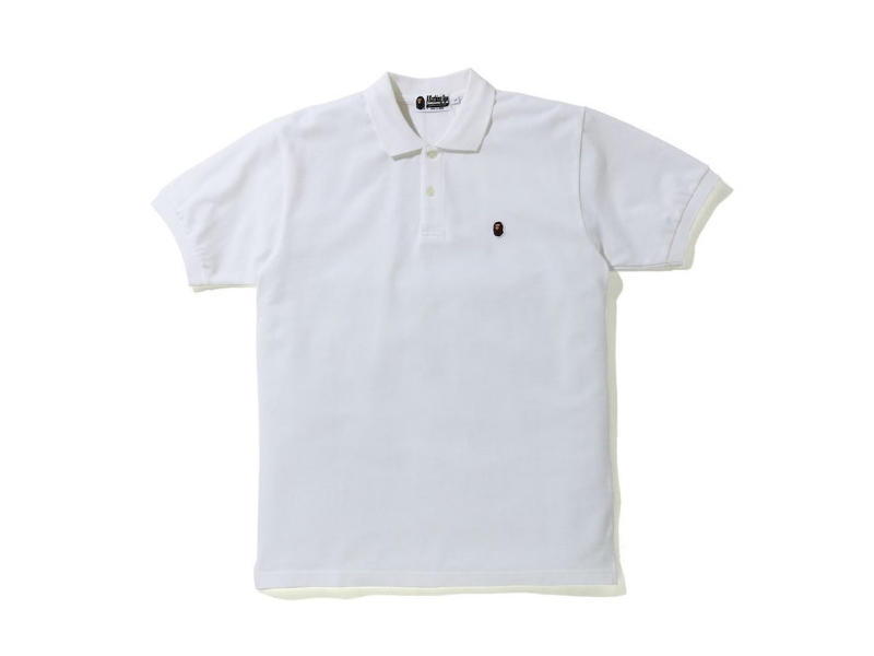 BAPE-Ape-Head-One-Point-Polo-White
