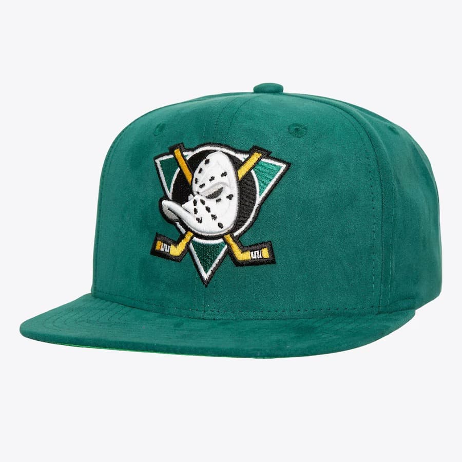 Бейсболка Mitchell & Ness Teal Anaheim Ducks Sweet Suede Vintage Snapback Hat